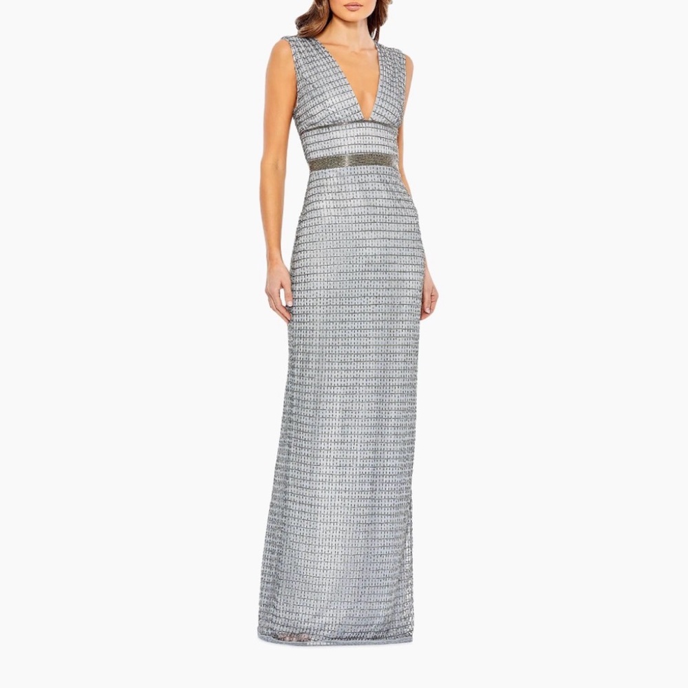 Mac Duggal Silver Gown